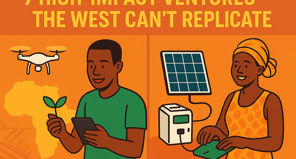 Africa's economic future belongs to entrepreneurs - 7 high - impact ventures the west can't replicate.
